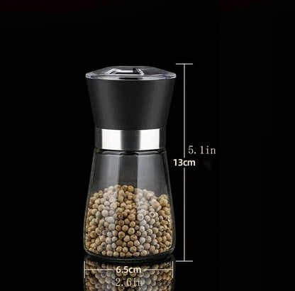 Glass Bottle Stainless Steel Pepper Grinder Spice Mill Chopper Cutter