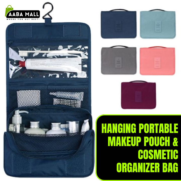 Hanging Travel Toiletry Bag ? Portable Makeup Pouch & Cosmetic Organizer Case for Women and Girls - AABA MALL