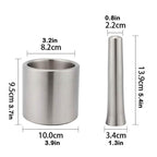 Havan Dasta Stainless Steel Mortar Pestle Set – Easy Spice Grinder with Anti‑Slip Rubber Base