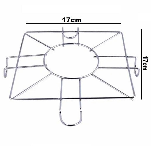 STOVE TOP GRILL HotPot Stand Chrome Plated Hot Pot Plant Pot Shelf - Square Shpae
