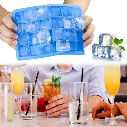 1Pc Easy Push Pop out Square Silicon Ice Cubes Tray 24 Cubes With Lid