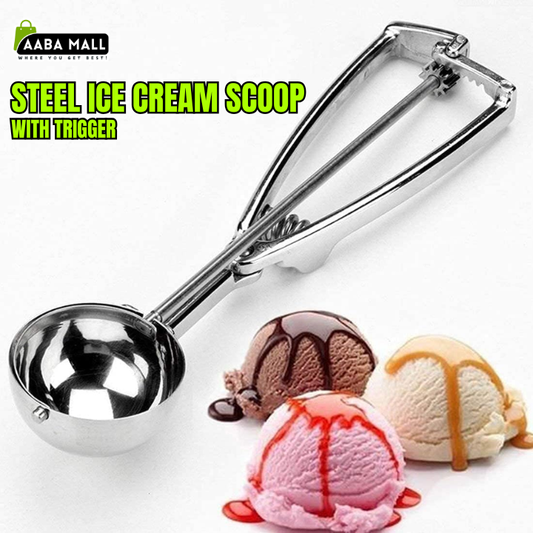 ice cream scoop, stainless steel scooper, cookie dough scooper, melon ball scooper, trigger ice cream scoop, kitchen utensil, dessert serving tool, premium scooper, baking tools, food prep tool