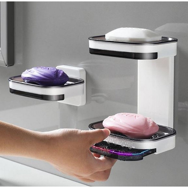Soap Dish with Suction Cup – Wall Mounted Soap Holder for Shower, Bathroom, Bathtub & Kitchen Sink