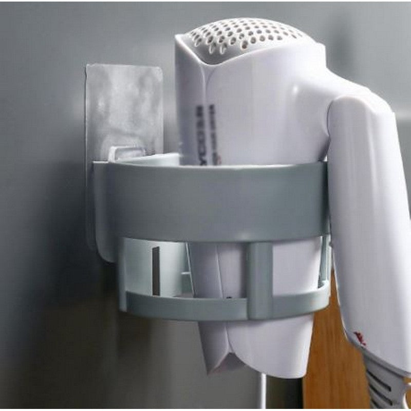 Hair Dryer Holder – Self-Adhesive Wall-Mounted Plastic Rack | Space-Saving Bathroom Organizer for Hair Dryer & Accessories