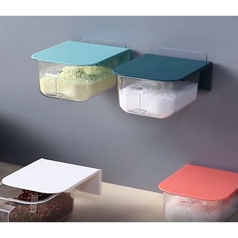 Wall Mounted Kitchen Spice Storage Organizer | Space-Saving Spice Rack with Lid - AABA MALL