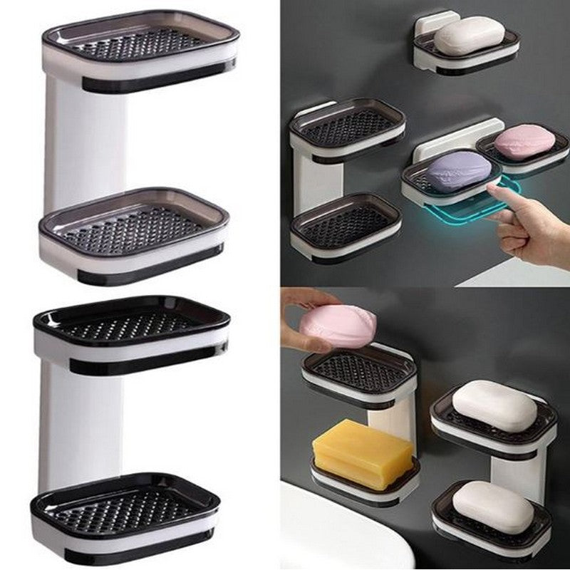 Soap Dish with Suction Cup – Wall Mounted Soap Holder for Shower, Bathroom, Bathtub & Kitchen Sink