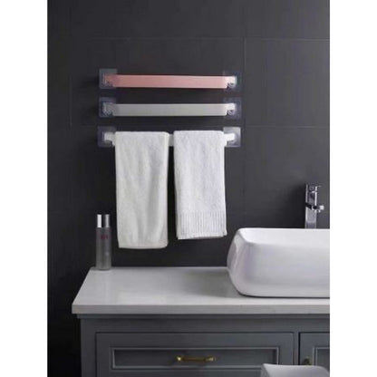 Self-Adhesive Towel Hanger Bar | Powerful Non-Trace Sticker Towel Holder | Drill-Free Plastic Towel Rail for Bathroom & Kitchen