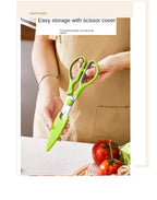 Kitchen Scissor With Cover Tailor Paper Cuttings orange handle office scissors household stainless steel multi-function scissor Use - AABA MALL