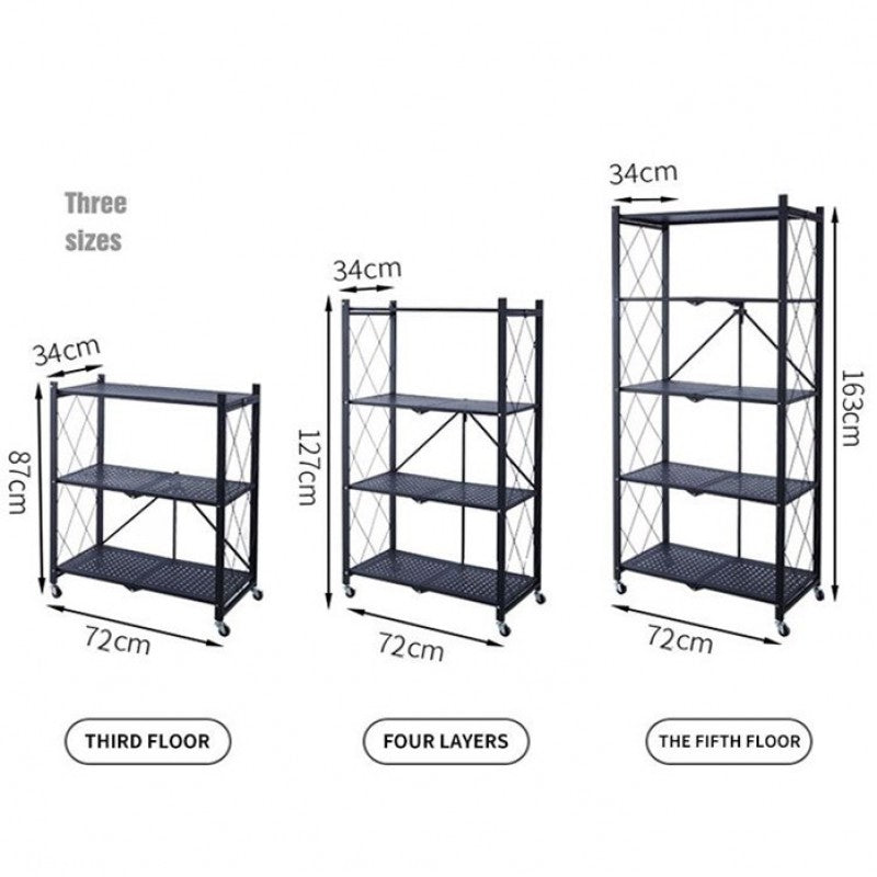 Foldable Kitchen Storage Rack by AABA MALL Pakistan | Steel Organizer Shelf for Home and Office