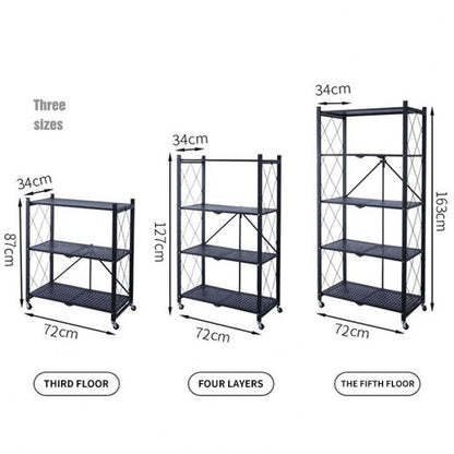 Foldable Kitchen Storage Rack by AABA MALL Pakistan | Steel Organizer Shelf for Home and Office