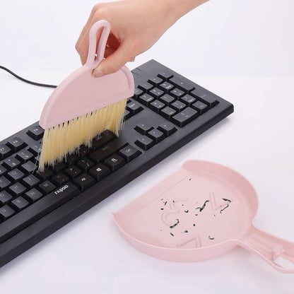 Mini dustpan and brush cleaning set for home office desk and countertop cleaning