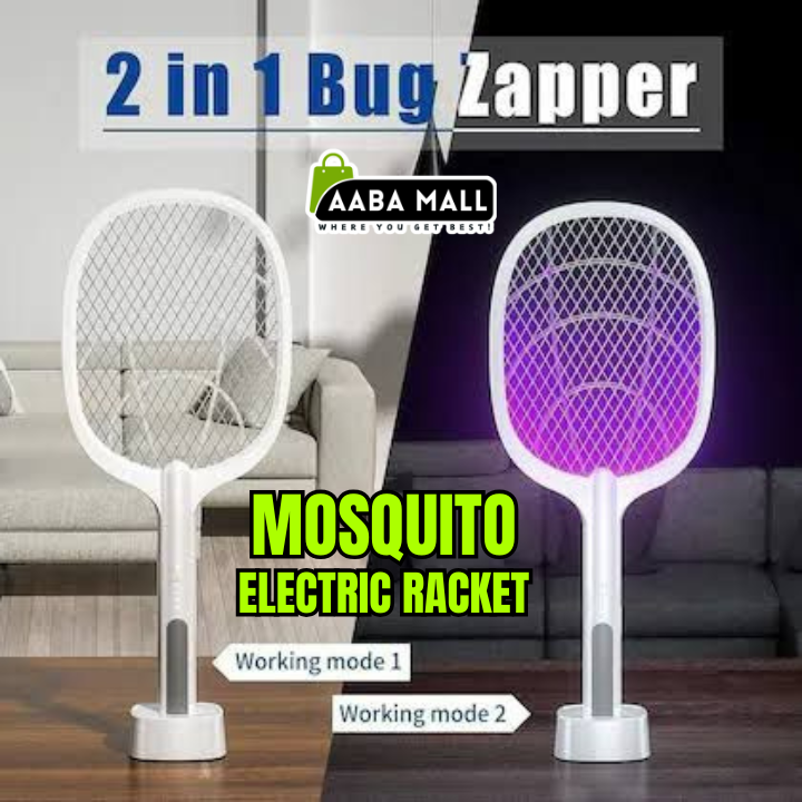 Rechargeable Handheld Bug Zapper Racket - 2-in-1 Electric Fly ...