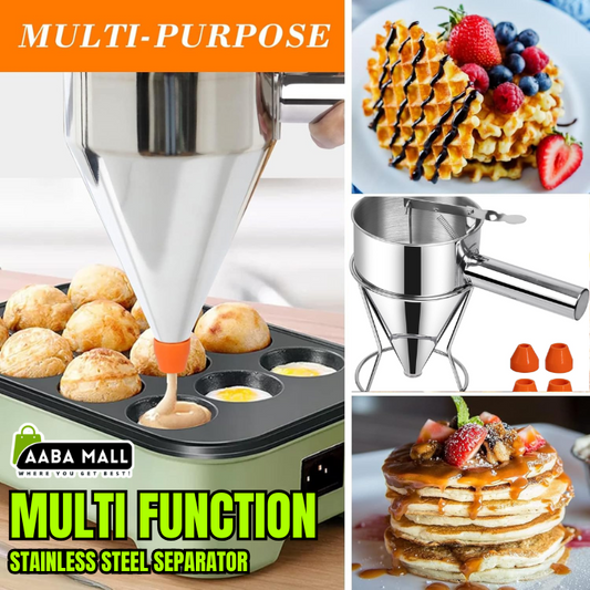 Multi function Stainless Steel separator | 500ML Funnel Dispenser for Waffles, Muffins & Baking