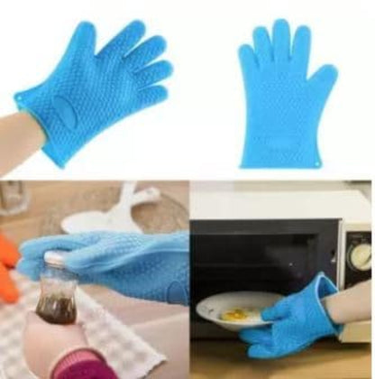 Durable silicone oven gloves, extreme heat resistant cooking mitts with non-slip grip for baking and barbecue