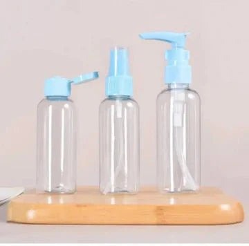 Pack of 4 Silicone Refillable Bottles - Travel Kit Dispenser Bottles