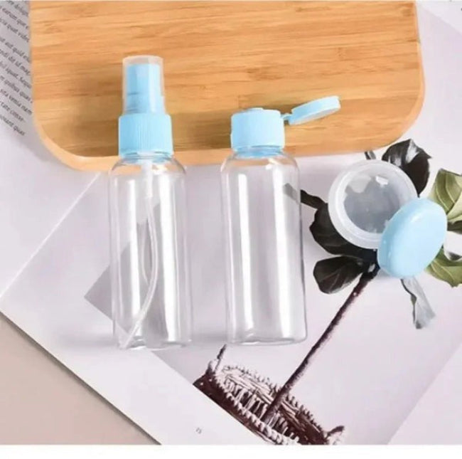 Pack of 4 silicone refillable travel bottles, TSA-approved leakproof dispenser set for shampoo and lotion