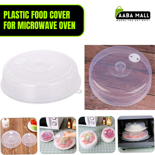 Food Cover for Microwave Oven – Plastic Anti-Splash Oil Preservation Lid with Safe Vent | Clear Kitchen Tool for Heating & Food Storage
