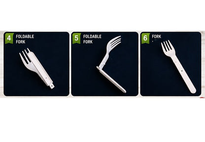 Portable disposable foldable forks for lunch box, picnic and travel