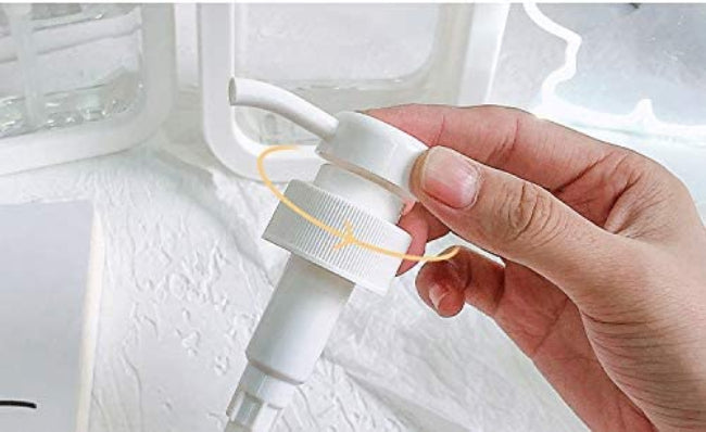 500ML refillable pump dispenser bottle for hand wash, shampoo, liquid soap gel, clean and empty for bathroom and kitchen