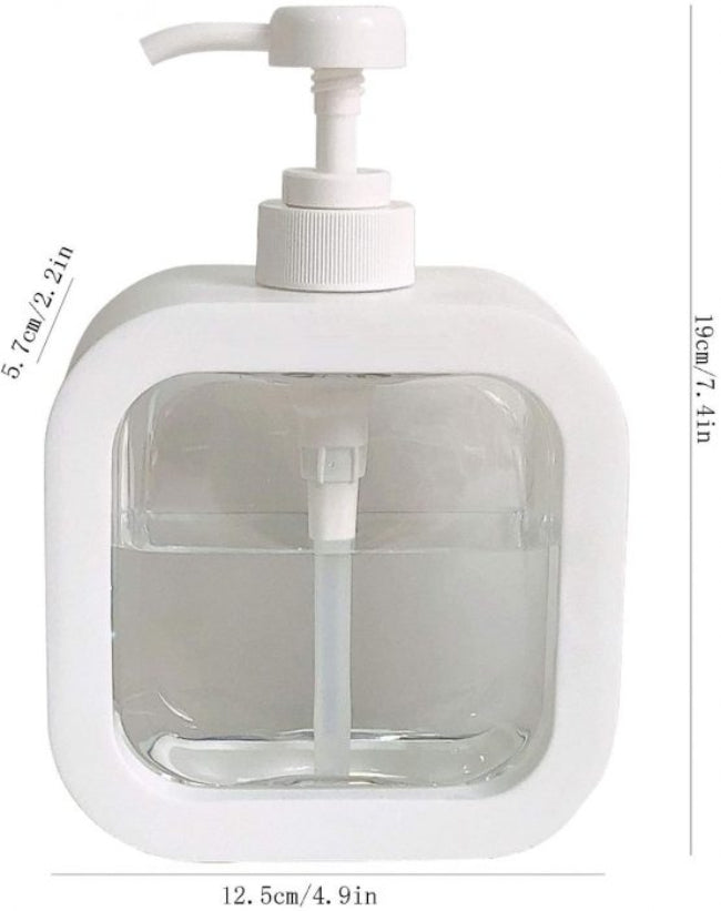 500ML refillable pump dispenser bottle for hand wash, shampoo, liquid soap gel, clean and empty for bathroom and kitchen