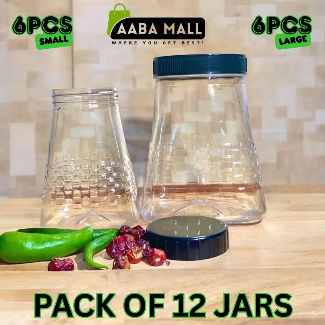 Pyramid Design plastic storage jars in 1KG and 500GM sizes