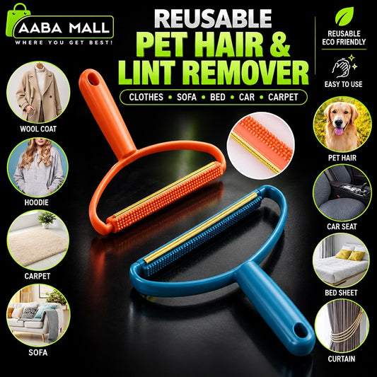 Reusable pet hair and lint remover brush for cleaning clothes, wool coats, sofas, carpets, beds, curtains and car seats