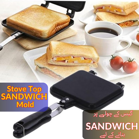 Non-Stick Double-Sided Grill - Breakfast Cooking Tool for Toasted Sandwich Press and Sandwich Maker - Perfect Bread Toast Baking