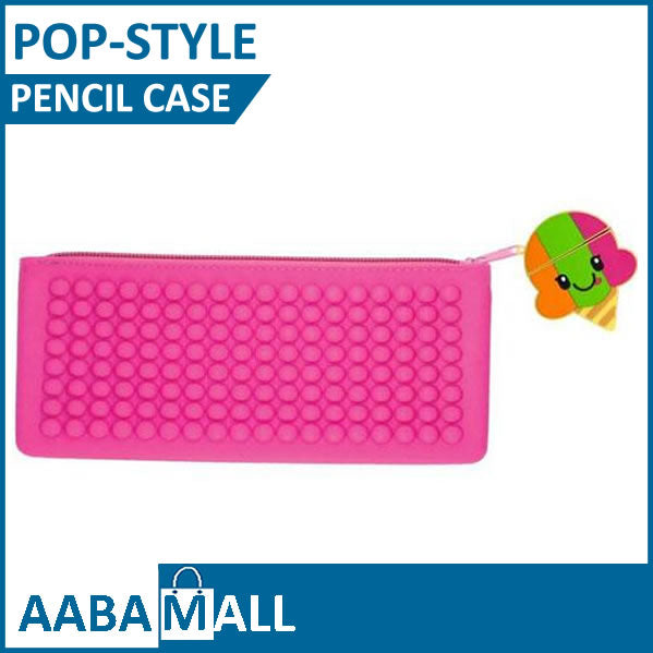 Silicone pencil box with Jelly Donut scented character attached to the zipper