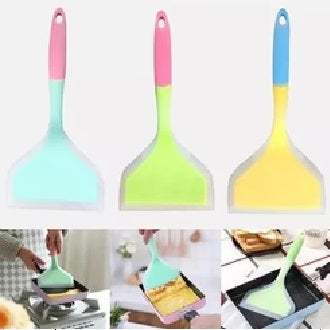 Silicone Spatula scraper for Cooking Cake Baking Non-stick Wide End Pizza Shovel Beef Meat Egg Scraper Heat-Resistant Turners Tools for Kitchen