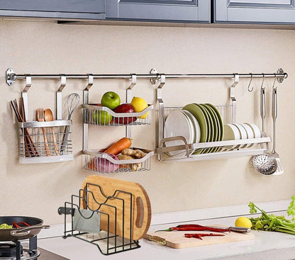Adjustable pot lid holder and pan organizer rack, metal kitchen shelf storage for cabinet organization, space-saving vertical storage