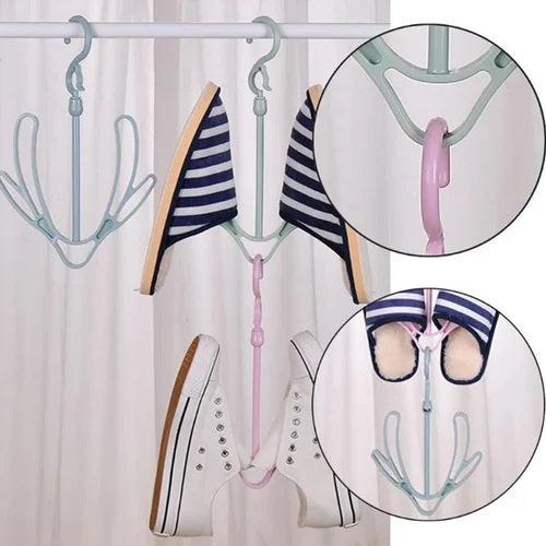 Small Shoe Drying Rack Hanger Windproof Shoe Racks Shoe Drying Hook Hanging Balcony Closet - AABA MALL