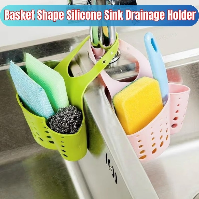 Basket Shape Kitchen Sink Bathroom Hanging Strainer Organizer Storage Sponge Holder Bag