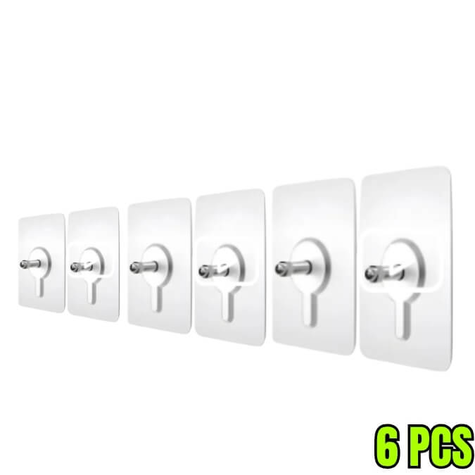 Set of six white wall sockets on a white background with '6 PCS' text.
