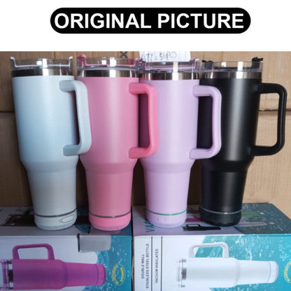 40oz 1200ml insulated stainless steel tumbler with built-in detachable Bluetooth speaker base, smart water bottle for music and hydration