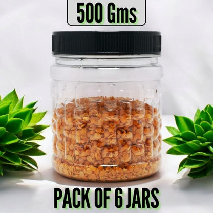 Pack of 18 Snack Jars - 6 Jars 1KG,6 Jars 500G, 6 Jars 250G High Quality Plastic Kitchen Storage Organizer