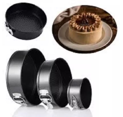 3 pc Non-Stick Premium Spring form Pan Set - AABA MALL