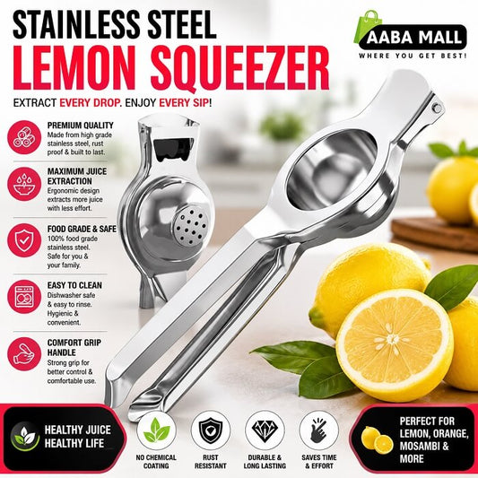 Stainless steel lemon squeezer hand press for extracting fresh lemon orange and mosambi juice