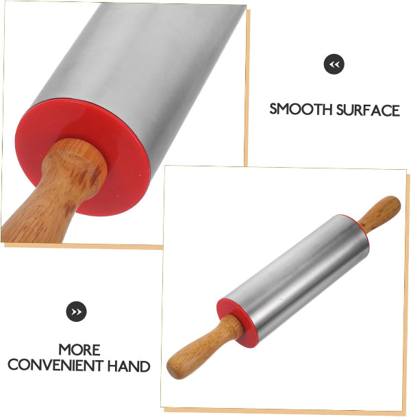 stainless steel rolling pin, belan, bailan, dough roller, pastry roller, fondant rolling pin, kitchen tools, baking accessories, pizza dough roller