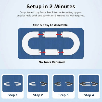 8 Pcs Portable Rotating Lazy Susan Tray | Expandable Track for Kitchen & Dining Table Easy Serving