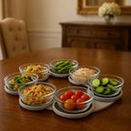 8 Pcs Portable Rotating Lazy Susan Tray | Expandable Track for Kitchen & Dining Table Easy Serving