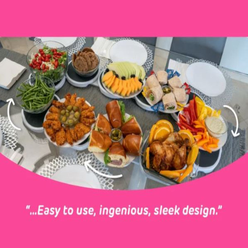 8 Pcs Portable Rotating Lazy Susan Tray | Expandable Track for Kitchen & Dining Table Easy Serving