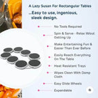 8 Pcs Portable Rotating Lazy Susan Tray | Expandable Track for Kitchen & Dining Table Easy Serving