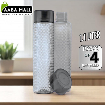 Grey TENTA 1.1 Liter premium plastic water bottle with bubble textured design