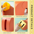 Modern elephant minimalist plastic tissue box holder with creative storage compartments, multifunctional desktop organizer