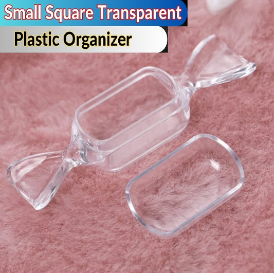 6 Pcs Acrylic Candy Transparent shape Jewelry Organizer Toffee Shape Candy Storage Box Small Items Handy Crafts Container Size 8.cm x2.2cm