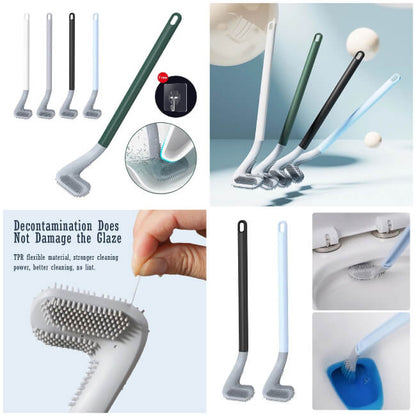 Collage of cleaning brushes with various angles and uses.