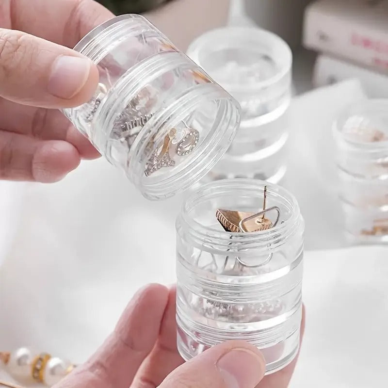 Multi-layer earring and ring organizer with clear design