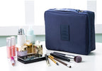 Portable Waterproof Travel Makeup Organizer Cosmetic Bag - Bathroom Storage - Carry Case Toiletry Bag For Men And Women -BLUE - AABA MALL