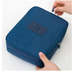 Portable Waterproof Travel Makeup Organizer Cosmetic Bag - Bathroom Storage - Carry Case Toiletry Bag For Men And Women -BLUE - AABA MALL