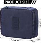 Portable Waterproof Travel Makeup Organizer Cosmetic Bag - Bathroom Storage - Carry Case Toiletry Bag For Men And Women -BLUE - AABA MALL